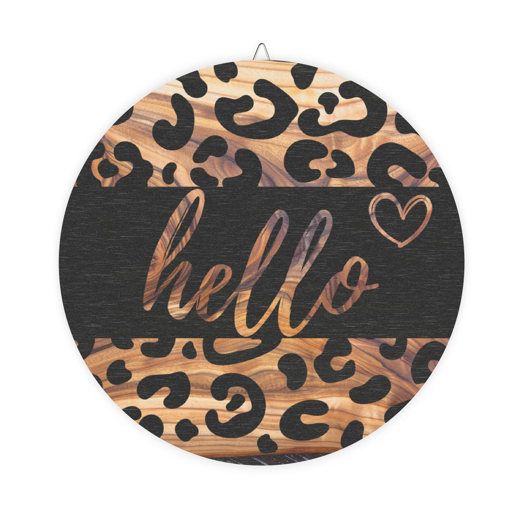 LEOPARD PRINT HELLO | WOOD SIGN